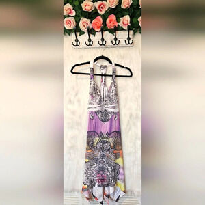 Cristinalove Boho Jeweled T-Back Midi Dress NWOT